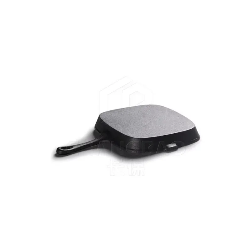 Cast Iron Frying Pan Dish, Uncoated, Western Beef Steak Pan, Striped Square Cast Iron Pan, 24cm
