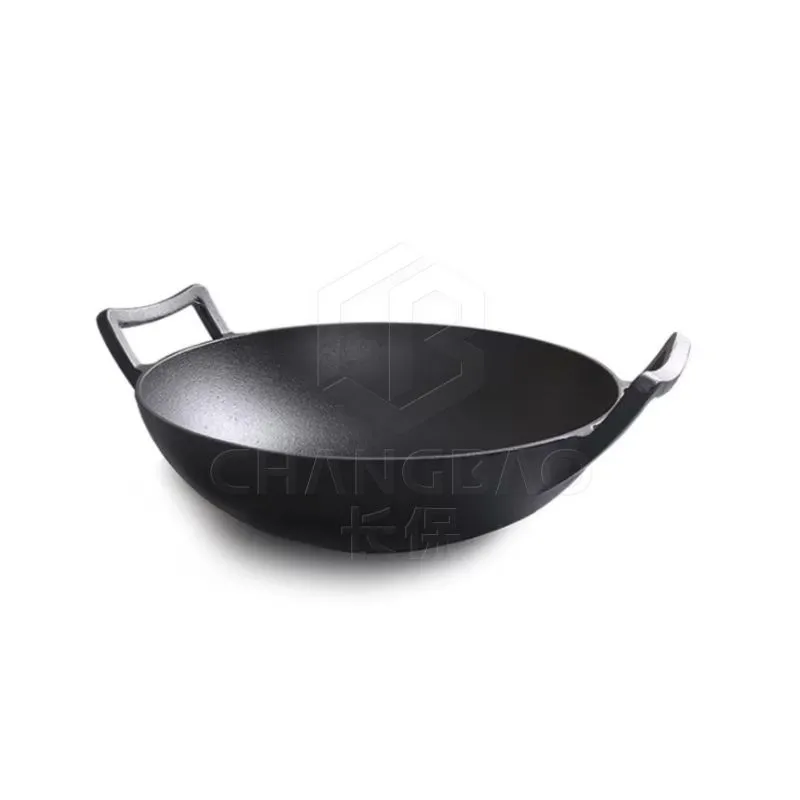 32cm Chinese Traditional Cast Iron Wok Round Bottom