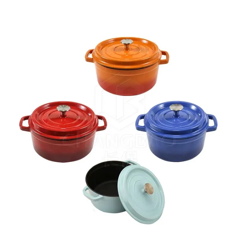 26cm 4.8L Enameled Cast Iron Stew Pot Non-stick Porridge Enamel Casserole  (3~7people)