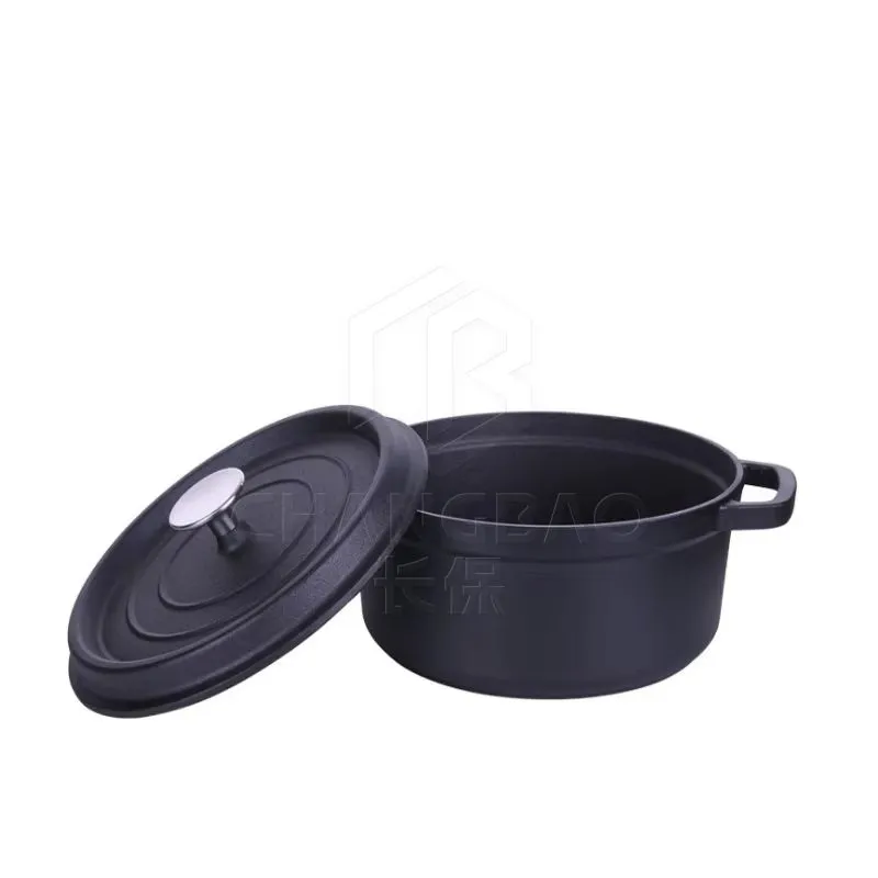 24cm Cast Iron Saucepan, Dutch Oven, Soup Pot, 3.8L, 2-5People