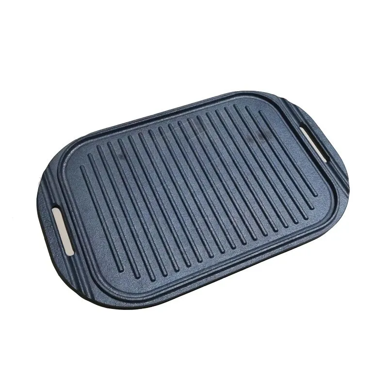 10.74"*15.94" Double sided Cast Iron Barbecue Griddle Grill
