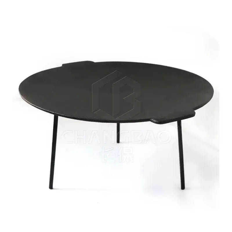 Cast Iron Grill Pan with 3 Removable Legs, Barbecue Rack, Outdoor Camping, 45cm