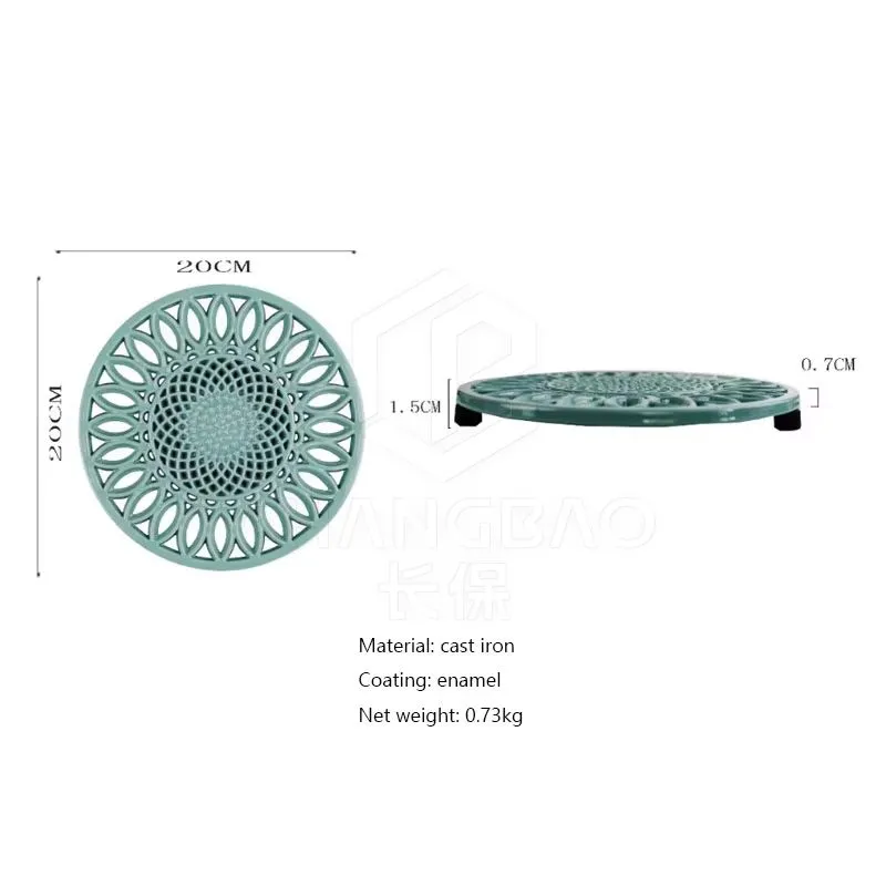 20cm Enamel cast iron insulation mat Kitchen Dining Table Heat-resistant and Pot Colored Mat